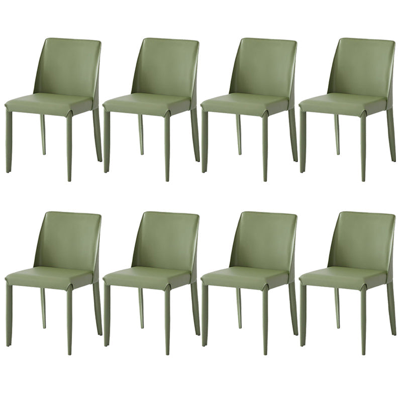 Faux Leather Armless Dining Chairs Contemporary Home Side Chair