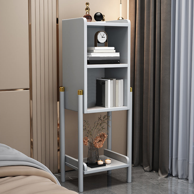 Modern Solid Wood Bookshelf Bookcase Closed Back for Living Room 9.5"W X 39.5"