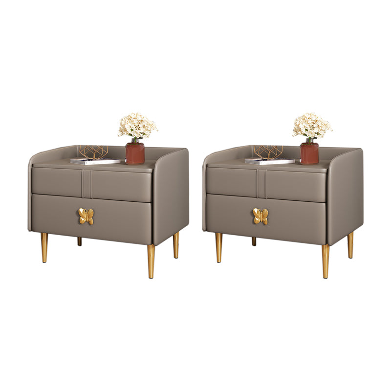 Mesa de noche moderna del gabinete de la cama y de cuero falso, 20 "L x 16" W x 20 "H