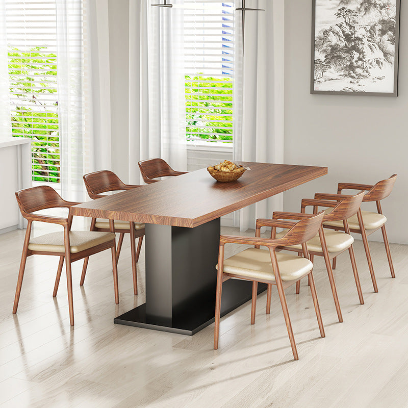 Modern Rectangle Wood Dining Table Set 1/2/5/7 Pieces Dining Set for Home Use 7 Pieces: Table, 6 Chairs Clearhalo 'Dining Room Sets' 'Dining Tables & Seating' 'dining_room_set' 'furn' 'furn_dining_room_set' 'Furniture' 'Kitchen & Dining Furniture' 6093701