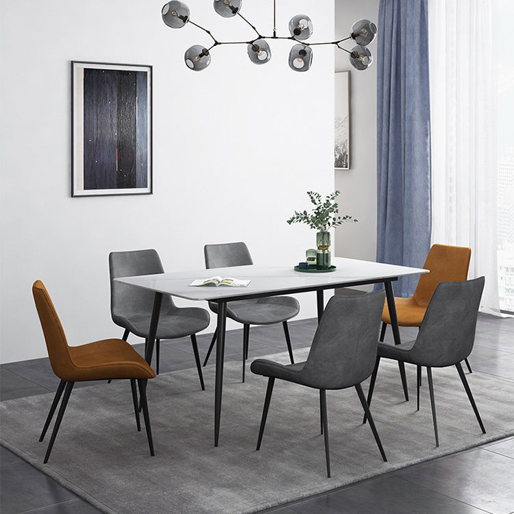 Contemporary Rectangle Table Set 1/4/5/7 Pieces Dining Set for Home Use