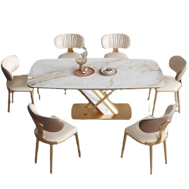 Designer Style 1/4/5/6/7 stuks rechthoek Dinerset Sintered Stone Top Eetting Table Set