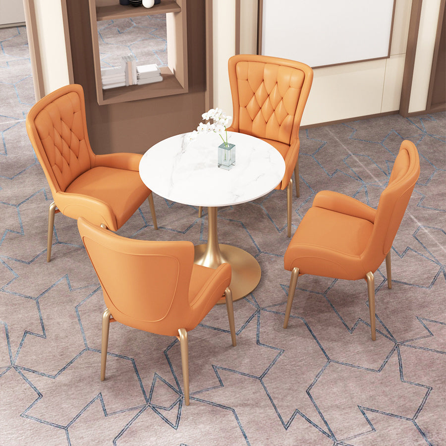 Moderne 1/5 Stücke Essberg runden Stein Esstisch für Esszimmercafé