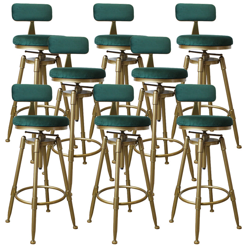 Sgabello da bar per cassiere in acciaio in acciaio a bracciale senza braccio Nordico con cuscino e pedale