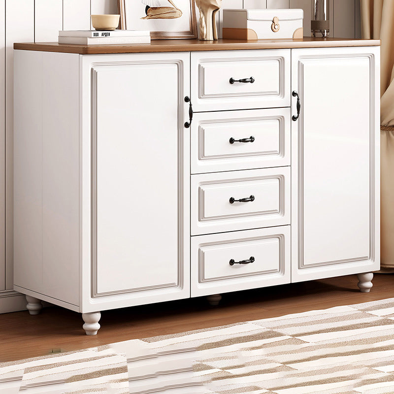 Cabinet d'accent moderne du milieu du siècle avec 4 tiroirs et 2 portes en bois