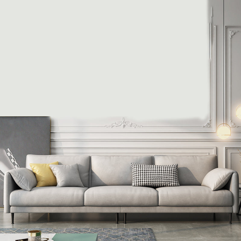 Faux Leather Cushions Sofa Contemporary Pillow Top Arm Standard Sofa