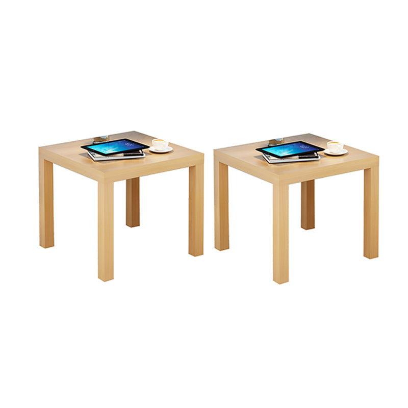 Contemporary Square Side End Table Wood 4 Legs End Slide Table 20"L x 20"W x 18"H Natural 2 Clearhalo 'Coffee & Accent Tables' 'End & Side Tables' 'end_side_tables' 'furn' 'furn_end_side_tables' 'Furniture' 'Living Room Furniture' 6100177