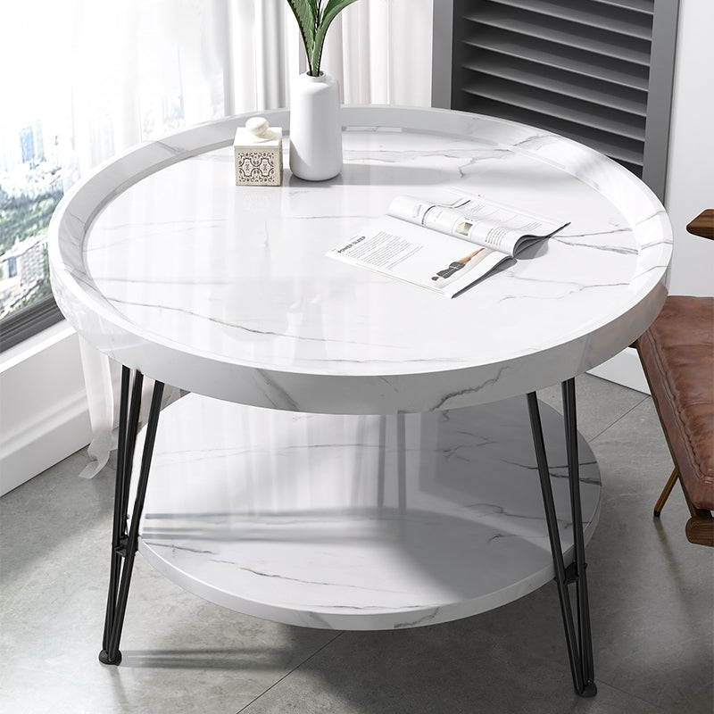 Top de la bandeja del estante abierta Top mesa de café Made de café redonda Minimalista