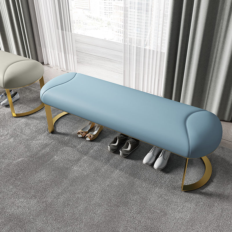 Rectangle 15.7" Wide Entryway Bench Cushioned Upholstered Seating Bench Light Blue Clearhalo 'Benches' 'Chairs & Seating' 'furn' 'furn_benches' 'Furniture' 'Living Room Furniture' 6101914