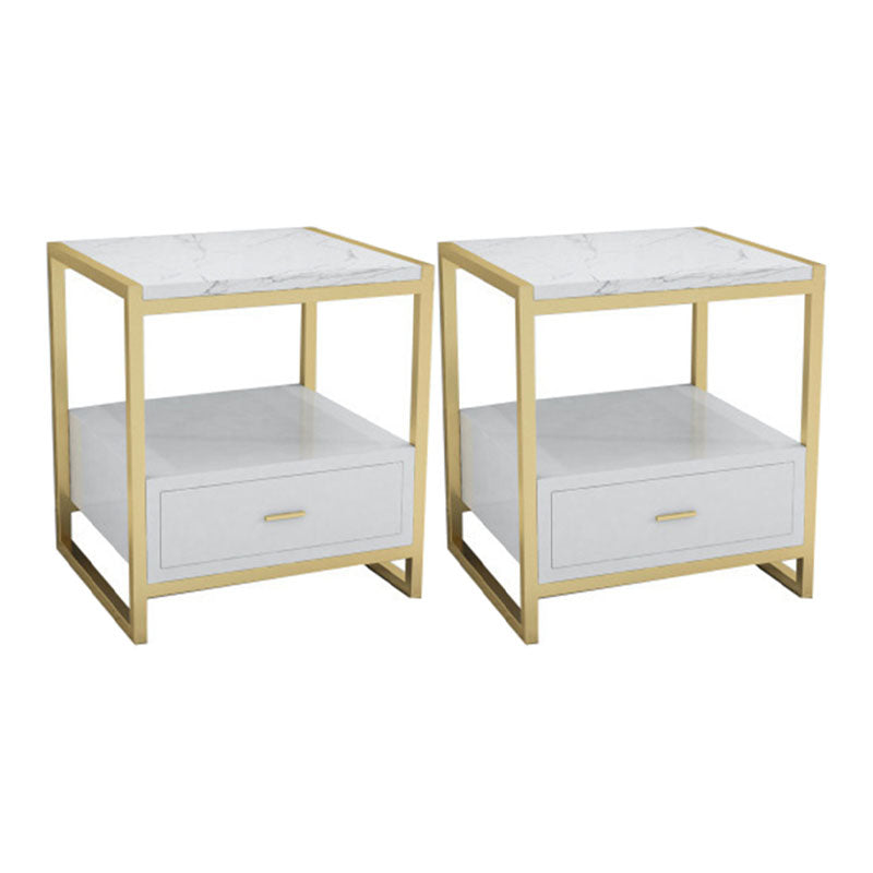 Moder de metal nocturno de metal gabinete en la noche del estante inferior con cajón para el dormitorio