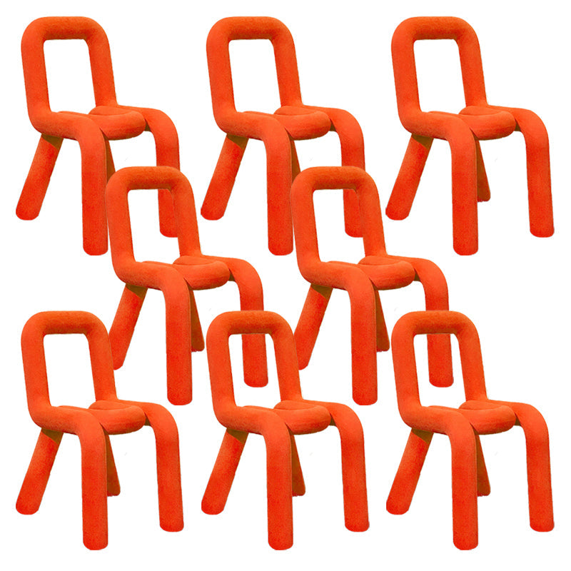 Contemporary Chair Open Back Dining Armless Dining Chairs with Metal Legs for Kitchen