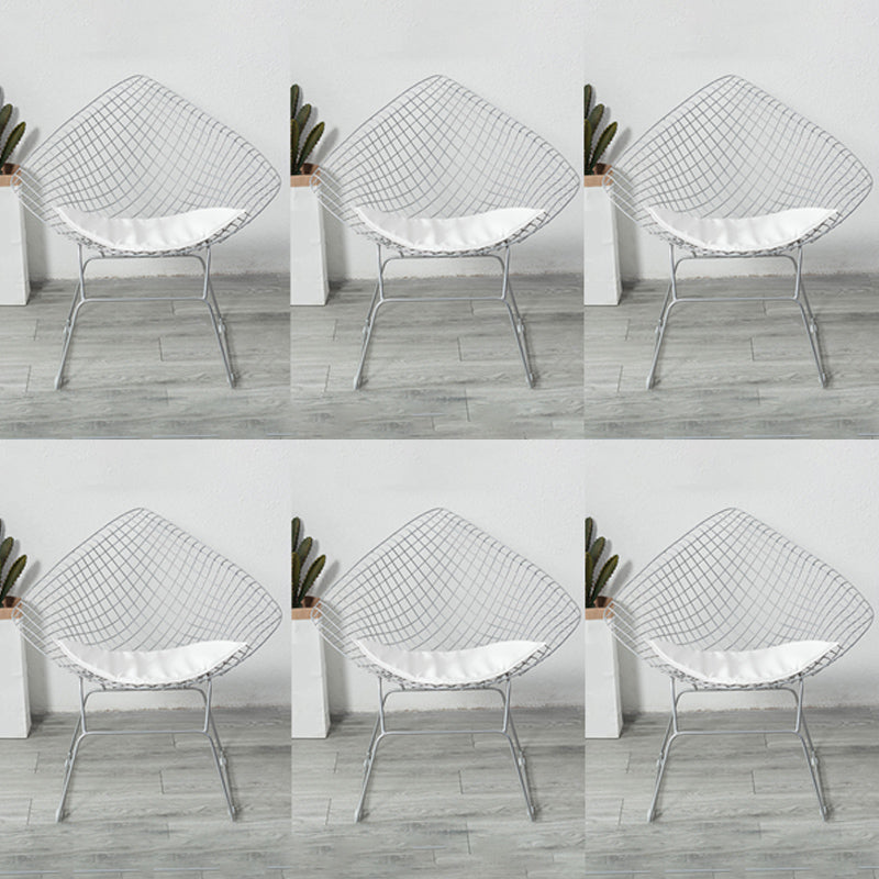 Industrial Style Arm Chair Cross Back Side Metal Chair for Dining Room