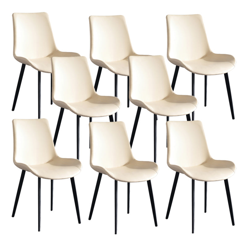 Chaise industrielle sans bras en cuir Parsons Parsons Back Side With Metal Base