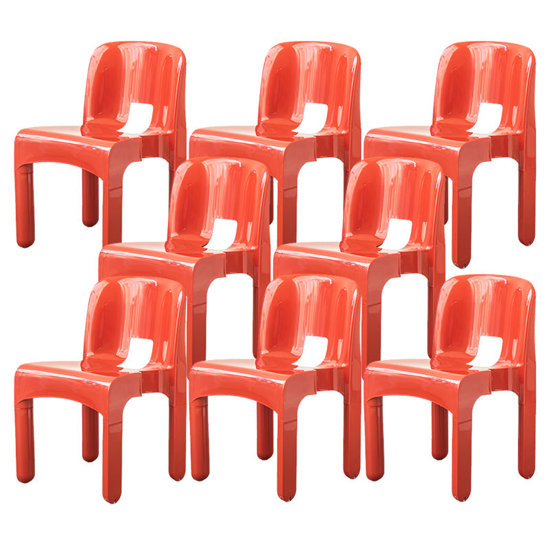 Modern Open Back Side Chair Plastic Indoor Armless Chair for Dining Room Bedroom
