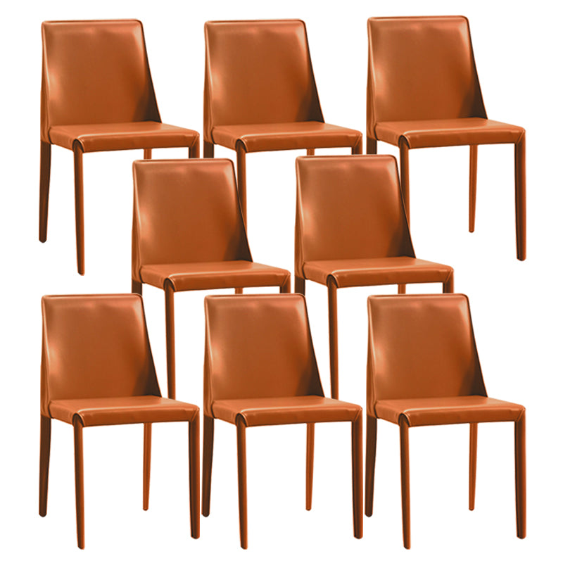 Contemporary Dining Room Chair Faux Leather Dining Chair for Home Orange 8 Piece Set Clearhalo 'Dining Chairs' 'Dining Tables & Seating' 'dining_chair' 'furn' 'furn_dining_chair' 'Furniture' 'Kitchen & Dining Furniture' 6104102
