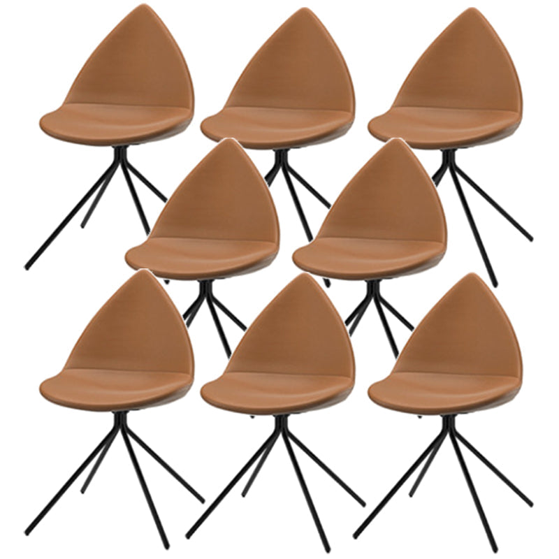 Contemporary Dining Room Chair Upholstered Side Dining Chairs Brown 8 Piece Set Clearhalo 'Dining Chairs' 'Dining Tables & Seating' 'dining_chair' 'furn' 'furn_dining_chair' 'Furniture' 'Kitchen & Dining Furniture' 6104191