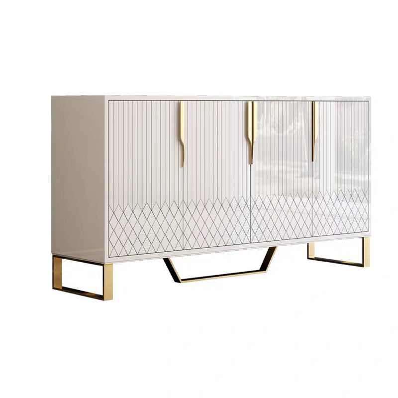 4 Türen Glam Buffet Spiegel Schränke Buffet Sideboard für Wohnzimmer