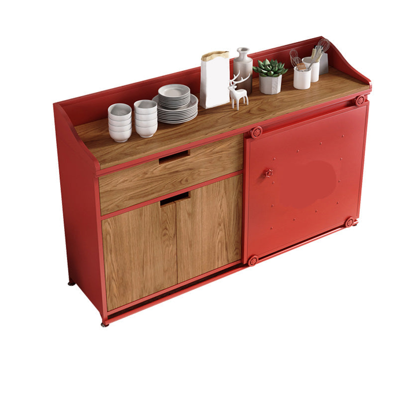 1 Tableau de tiroir Tableau 3 portes en bois d'ingénierie Credenza avec porte coulissante