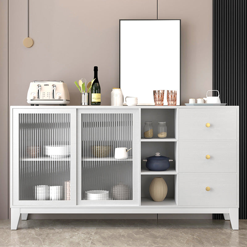 MODERNA SCHEDA LATULETA BIANCA 15,7 "Credenza in legno ingegnerizzato W con porta di vetro