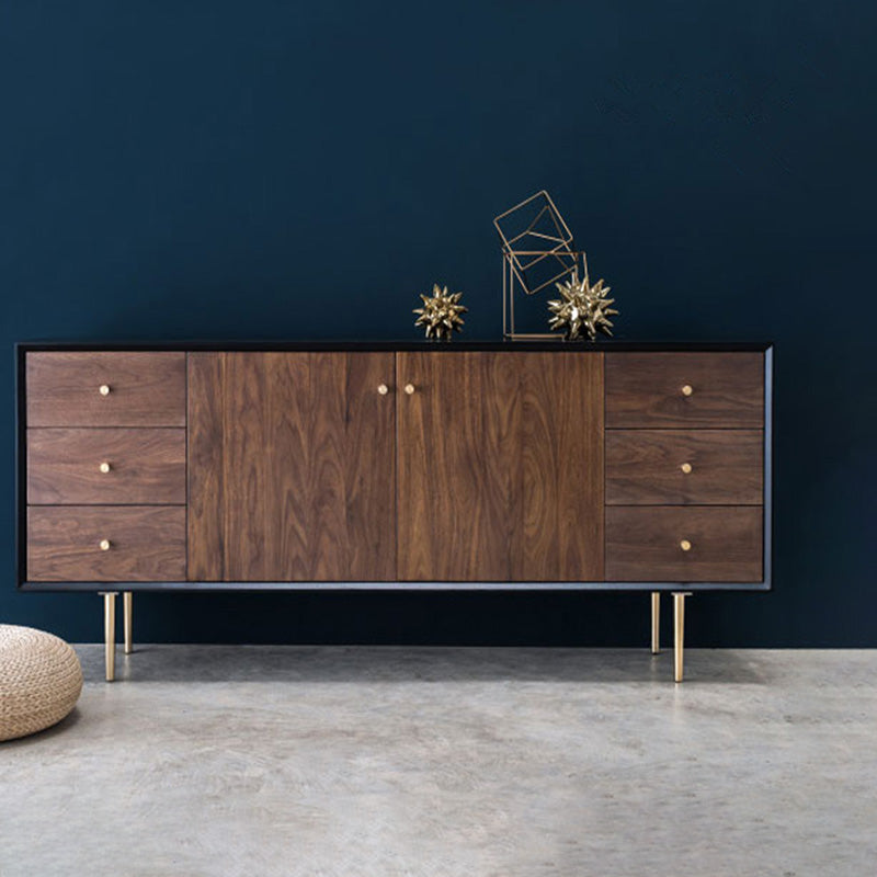 Moderno 6 cassetti Sideboard Pine in legno massiccio tavolo a buffet per soggiorno per soggiorno