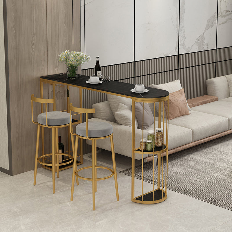 Table de bar à barre fixe de style glam 1/2/3