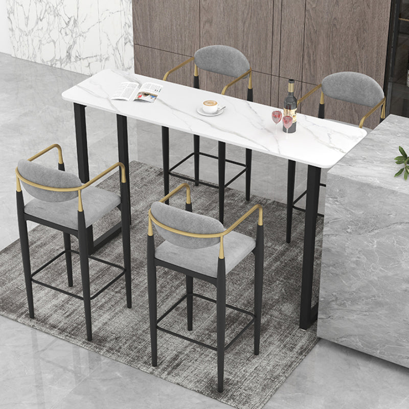 Industrial Bar Table and Stools 1/2/3/5 Pieces Table and Stool Set 5 Pieces: Table, 4 Stools Clearhalo 'Bar Furniture' 'furn' 'furn_home_bar_bar_sets' 'Furniture' 'Home Bars & Bar Sets' 'home_bar_bar_sets' 'Kitchen & Dining Furniture' 6106375