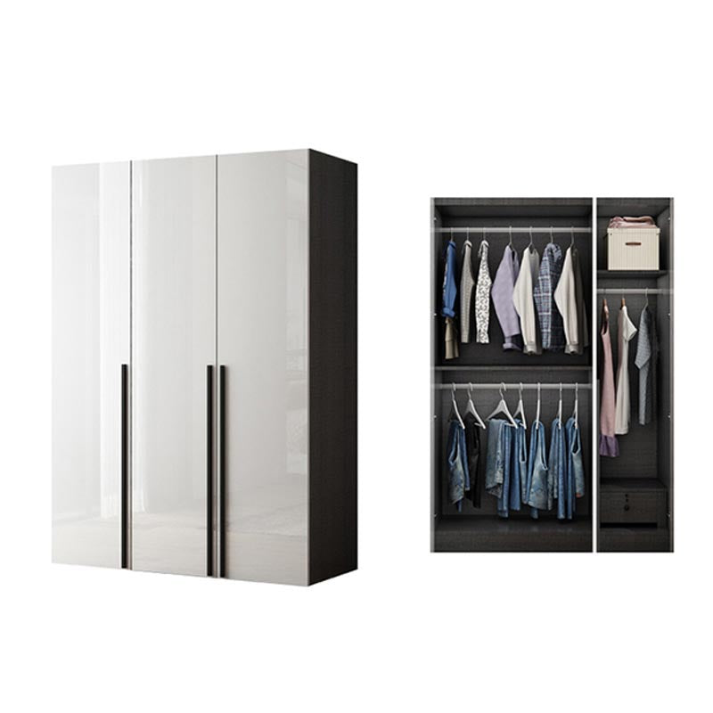 White Colour Wardrobe Contemporary Style Wooden Wardrobe Closet with Hinged Door
