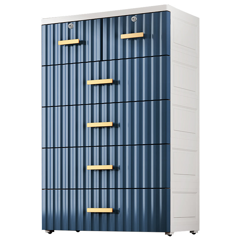 6-drawer Modern Plastic Storage Cabinet Non-Hanging Wardrobe Armoire