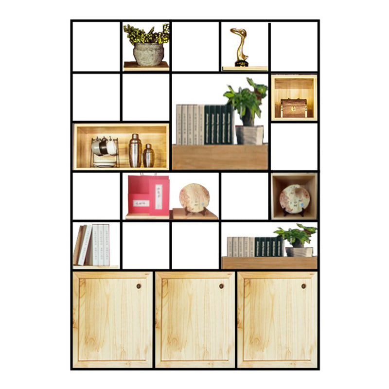 Mid-Century Modern Wine Bottle Rack Rubberwood Freestanding Wine Bottle Holder 59"L x 10"W x 83"H Clearhalo 'furn' 'furn_wine_racks' 'Furniture' 'Kitchen & Dining Furniture' 'Wine Racks' 'wine_racks' 6111197