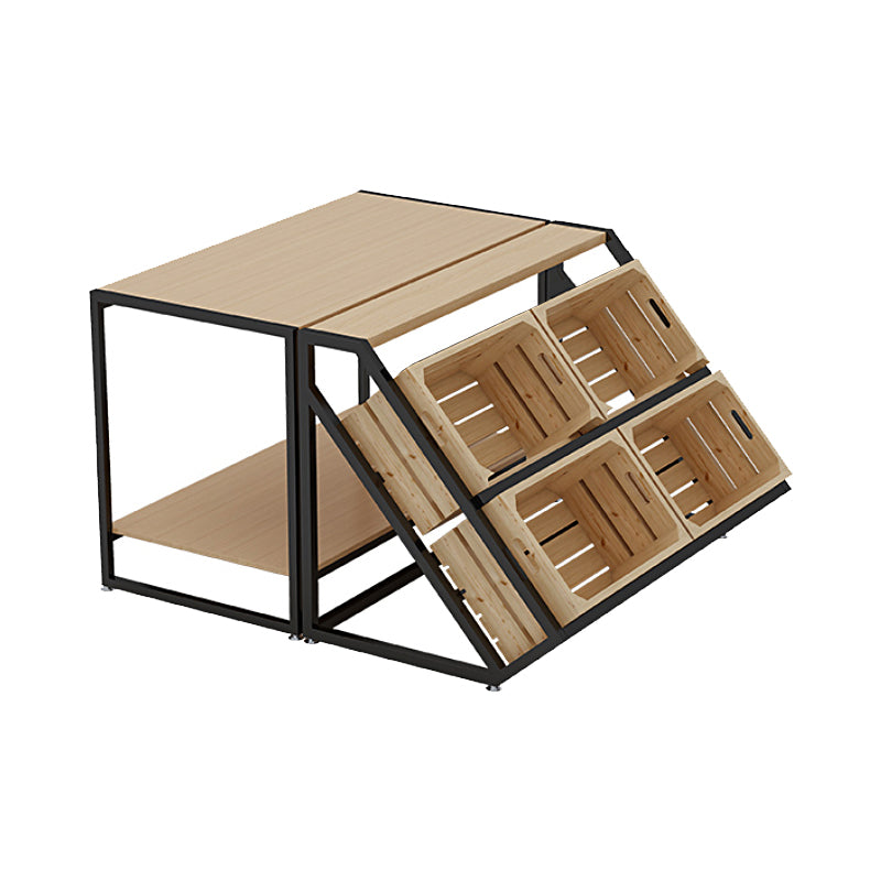 Freestanding Wooden Wine Rack Bottle Industrial Bottle Rack in Natural Wood 49.6"L x 57.5"W x 33.5"H Clearhalo 'furn' 'furn_wine_racks' 'Furniture' 'Kitchen & Dining Furniture' 'Wine Racks' 'wine_racks' 6111380