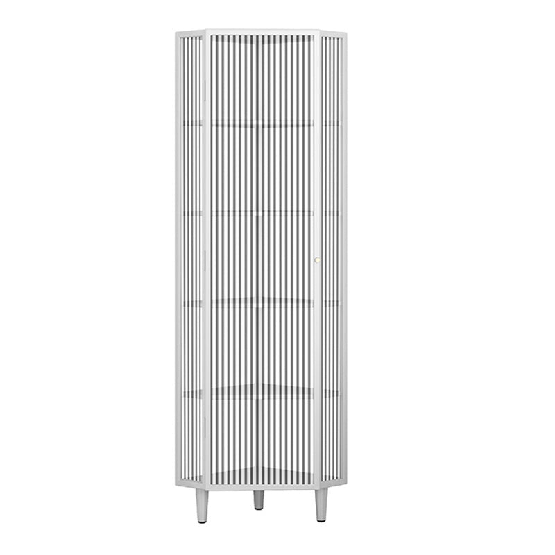 Modern Cabinet Multi-shelf Display Buffet Cabinet with Door for Living Room 15.7"L x 15.7"W x 63"H White Clearhalo 'Display & China Cabinets' 'display_china_cabinets' 'furn' 'furn_display_china_cabinets' 'Furniture' 'Kitchen & Dining Furniture' 6117170