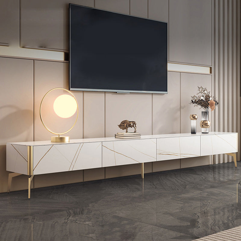 Glam Stone TV Stand White TV Media Stand with Drawers for Living Room Clearhalo 'furn' 'furn_tv_stands_entertainment_centers' 'Furniture' 'Living Room Furniture' 'TV Stands & Entertainment Centers' 'TV Stands & Media Storage Furniture' 'tv_stands_entertainment_centers' 6117798