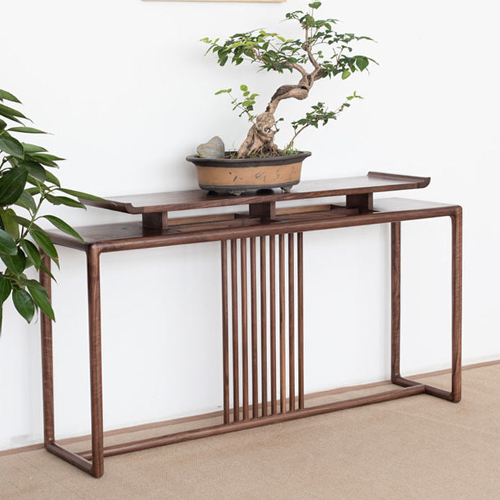 Vaste houten rechthoekige console tabel 1-plank accenttafel voor hal