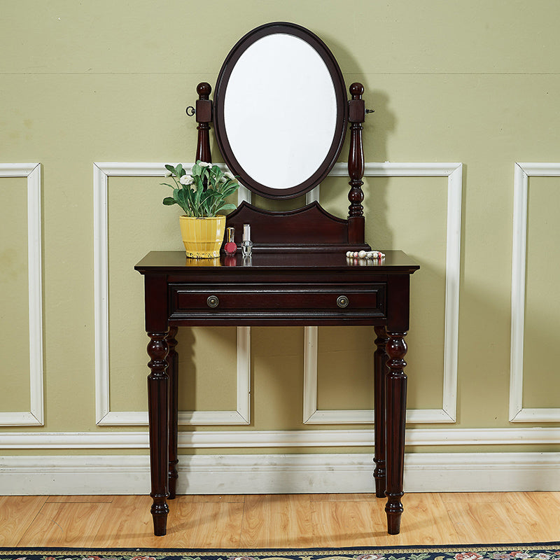 Miroir et 1 maquillage de tiroir Vanité de coiffeuse en bois traditionnel