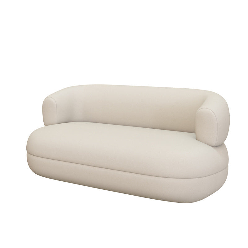 Modern 1/2-seater Faux Leather Sofa U-shaped Tuxedo Arm Sofa 63"L x 31"W x 28"H Grey Clearhalo 'furn' 'furn_sofas' 'Furniture' 'Living Room Furniture' 'Sofa' 'sofas' 6119374