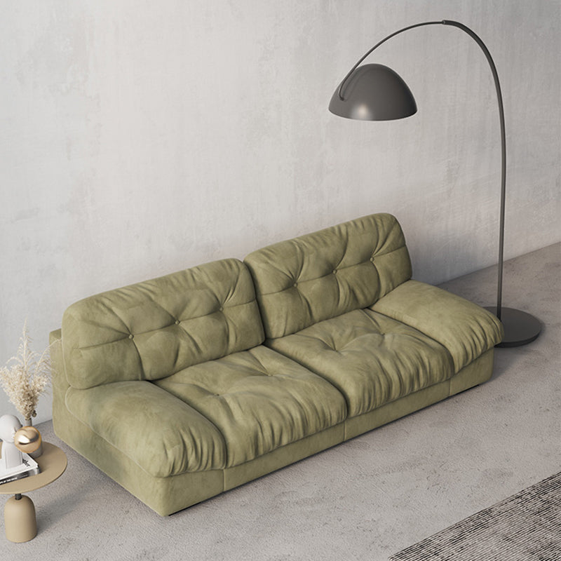 3/4-Sitzer-Modernismus Wildleder-Sofa 30,7 "hoher Armloses Sofa in Grün