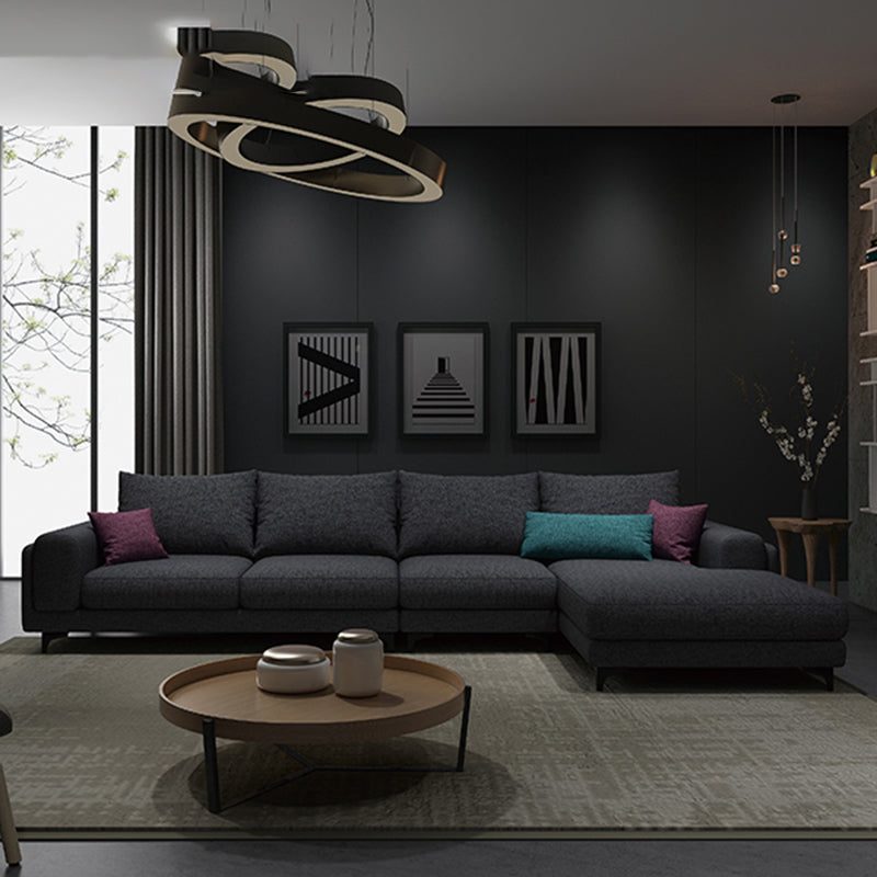 33,07 "H di divano e chaise del braccio quadrato di miscela di cotone per soggiorno