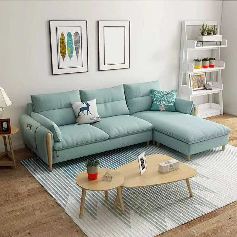 34.64 " H Cotton Blend Square Arm Sofa & Chaise for Living Room