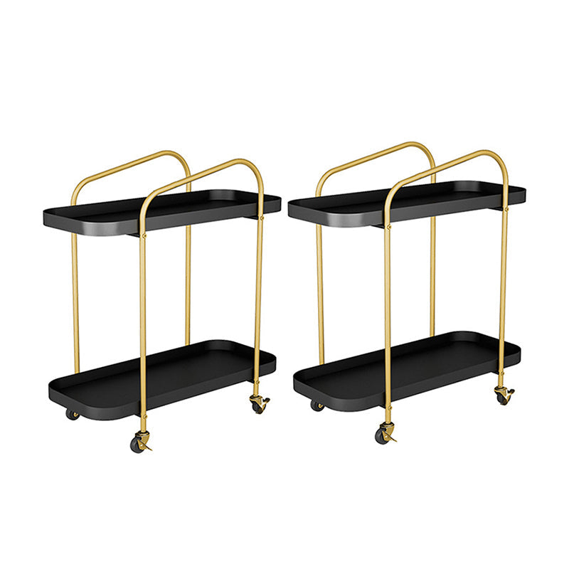 25.2" Tall Metal Side Table Shelf Included End Table with Casters Black 2 Clearhalo 'Coffee & Accent Tables' 'End & Side Tables' 'end_side_tables' 'furn' 'furn_end_side_tables' 'Furniture' 'Living Room Furniture' 6119745