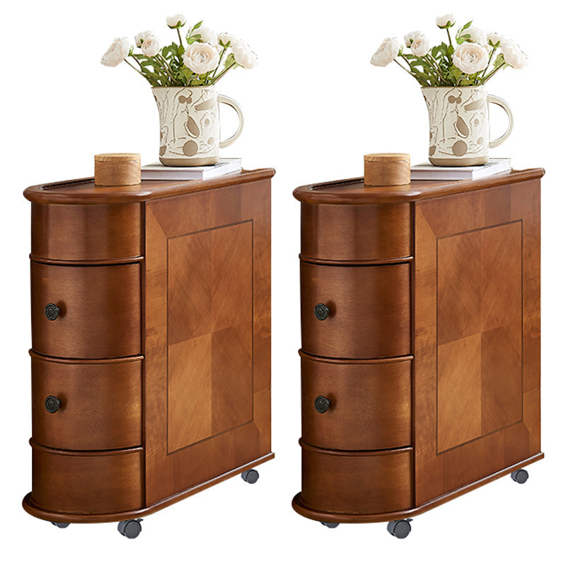 2ドロワーウッドサイドテーブル北ヨーロッパの幾何学的なコーナーテーブル