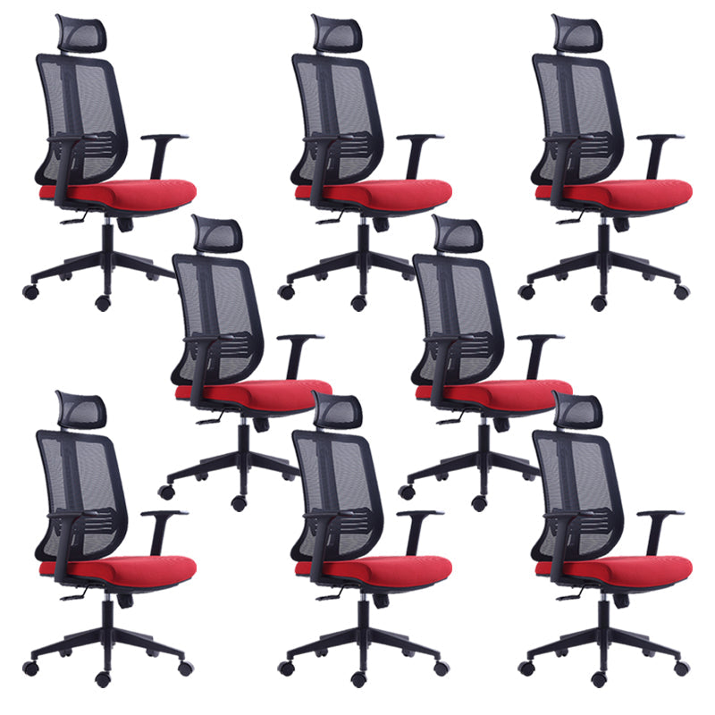 Contemporary Chair Adjustable Arms Adjustable Seat Height Swive Office Chair Headrest 8 Piece Set Clearhalo 'furn' 'furn_office_chair' 'Furniture' 'Office Chairs' 'Office Furniture' 'office_chair' 6121035