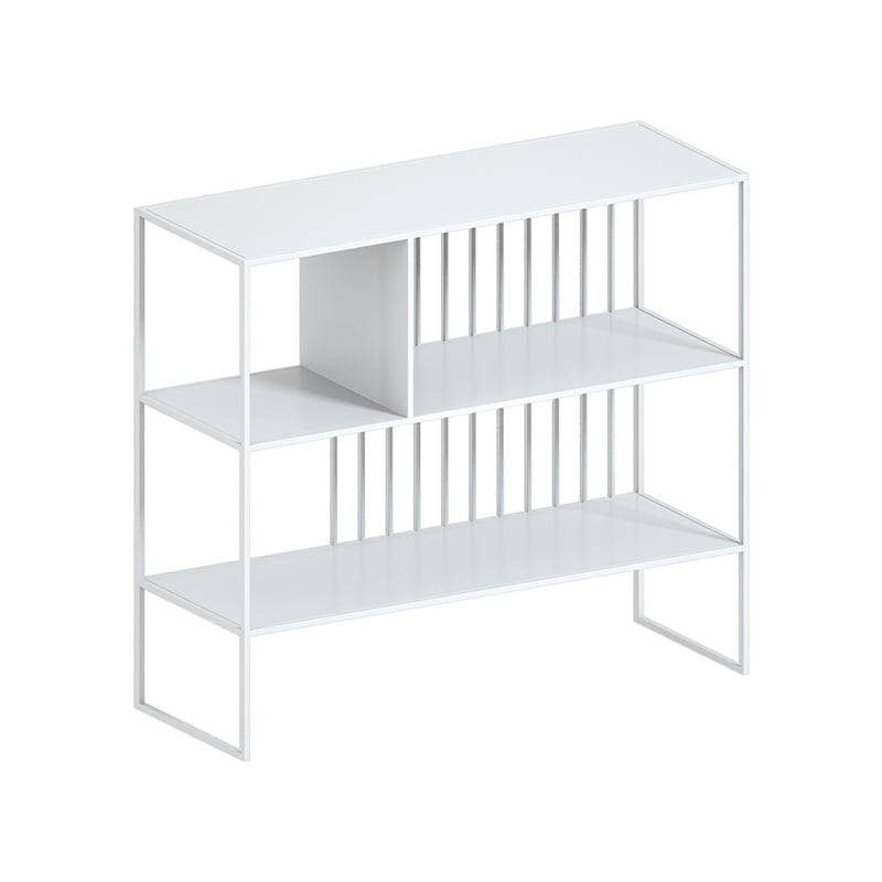 Urban Metal Shelf Bookcase Double Shelving Open Back Book Shelf 47"L x 12"W x 31"H Textured White Clearhalo 'Bookcases' 'furn' 'furn_bookcases' 'Furniture' 'Office Furniture' 6121407