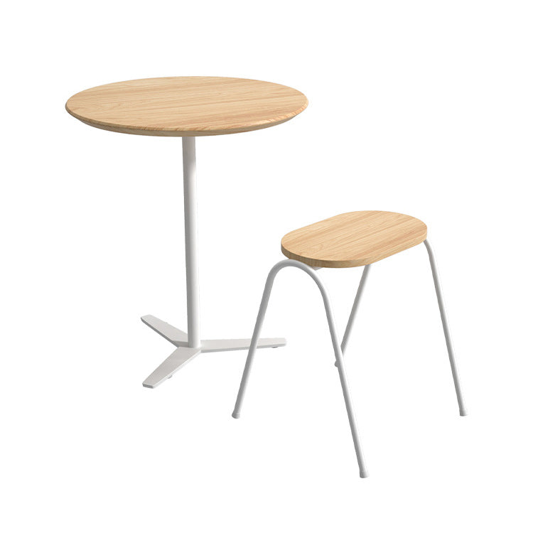 Nordique 1/2 pièces Dinage Tableau à manger en bois Round pour le salon de thé au lait