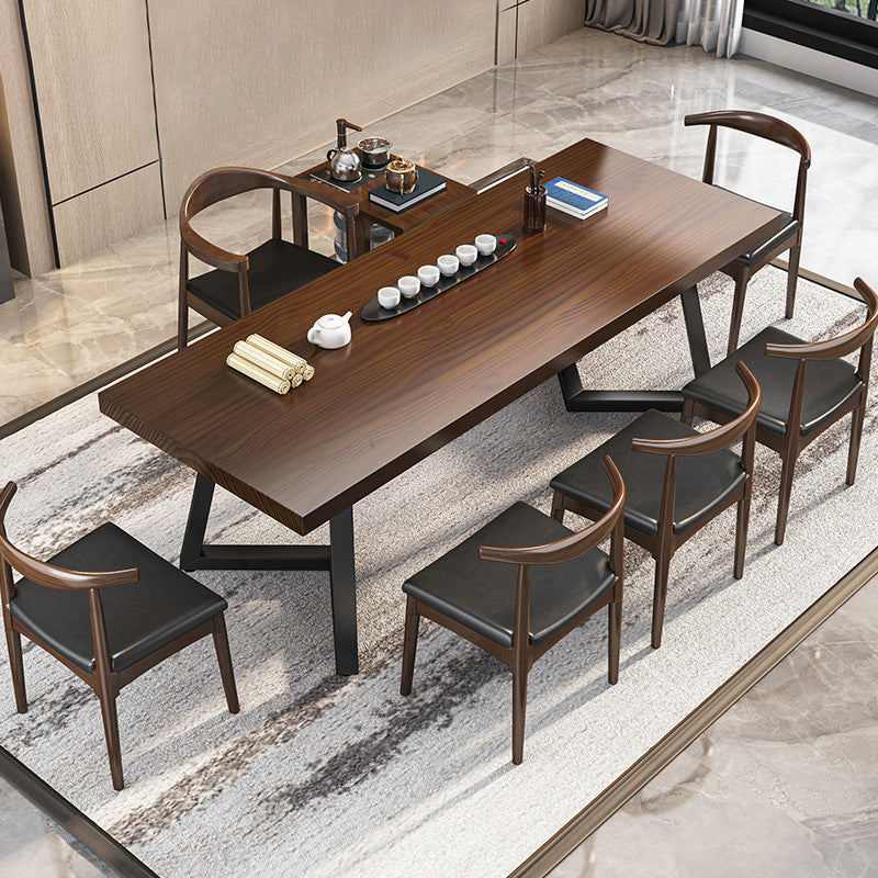 Industrial Style Rectangle Table Set 1/2/6/7 Pieces Dining Set for Kitchen