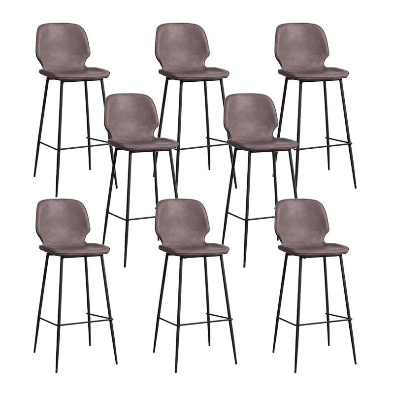 Bucket Footrest Counter Bar Stool Industrial PU Upholstery Low Back Indoor Counter Stool