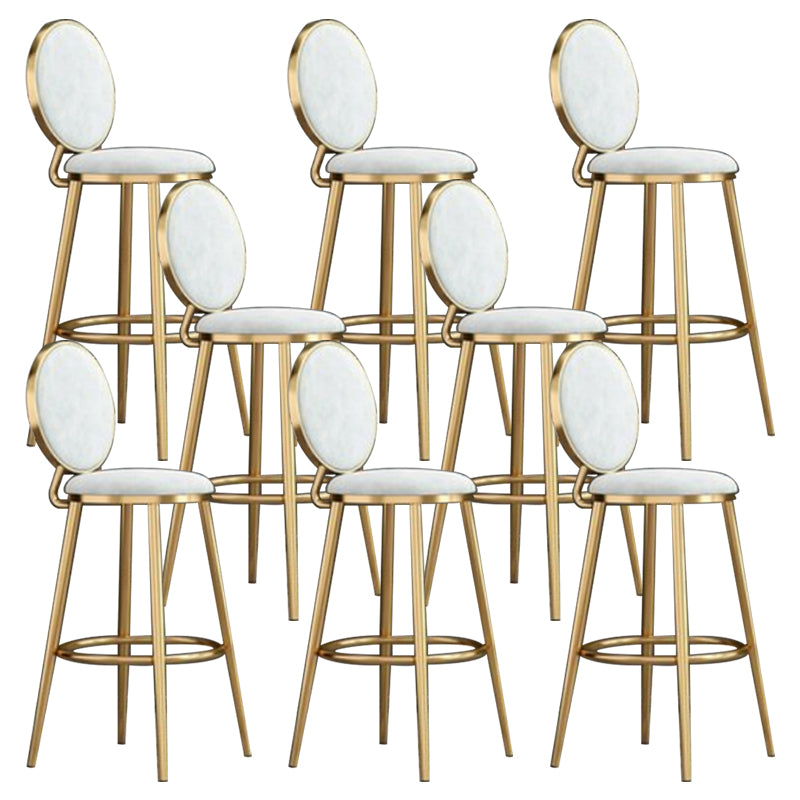 Nordic Armless Backrest Counter Stool Steel Kitchen Bar Stool with Cushion and Pedal