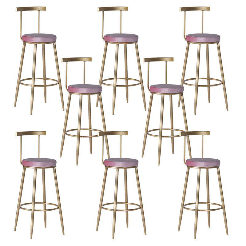 Contemporary Armless Backrest Counter Stool Iron Kitchen Bar Stool for Home