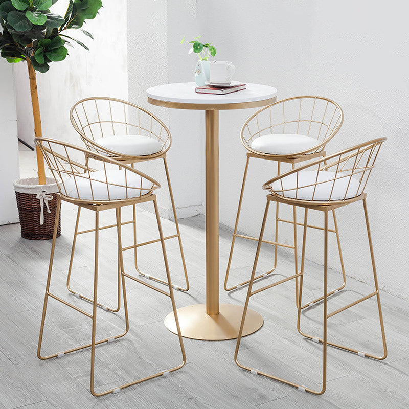 Moderne ronde pubtafel set 1/3/5 stuks matte afwerking metalen balktafel set