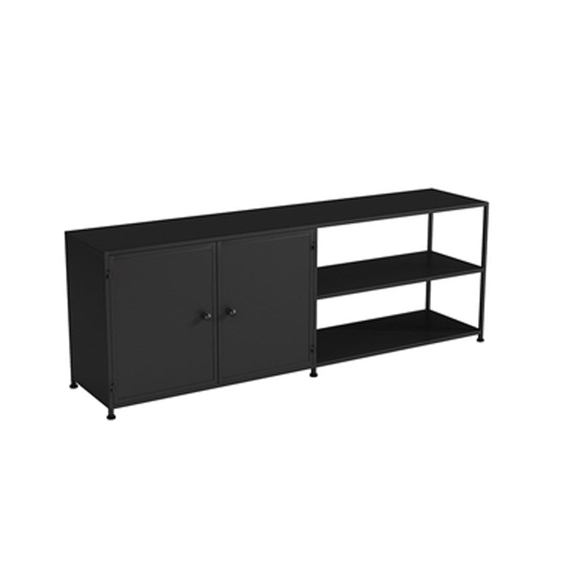 Nordic Living Room Iron Art TV Cabinet Modern Simple Creativity TV Stand 71"L x 13"W x 20"H Black Cabinet Enclosed Storage Clearhalo 'furn' 'furn_tv_stands_entertainment_centers' 'Furniture' 'Living Room Furniture' 'TV Stands & Entertainment Centers' 'TV Stands & Media Storage Furniture' 'tv_stands_entertainment_centers' 6128009