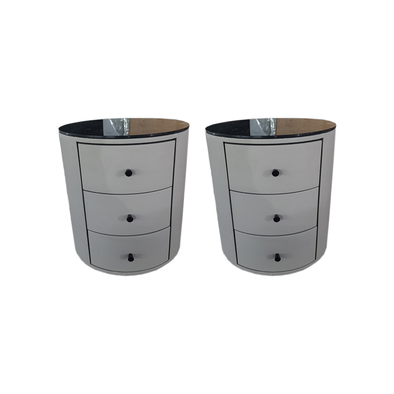 Mesa de vidrio de gabinete moderno y madera de goma para dormitorio